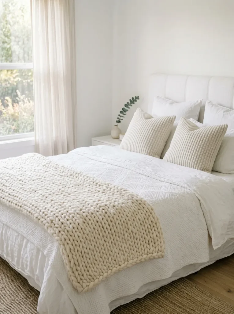 7. All-White Bedroom With Layered Textures