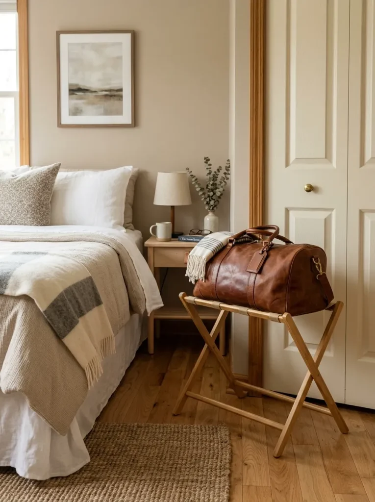 10. A Folding Luggage Rack