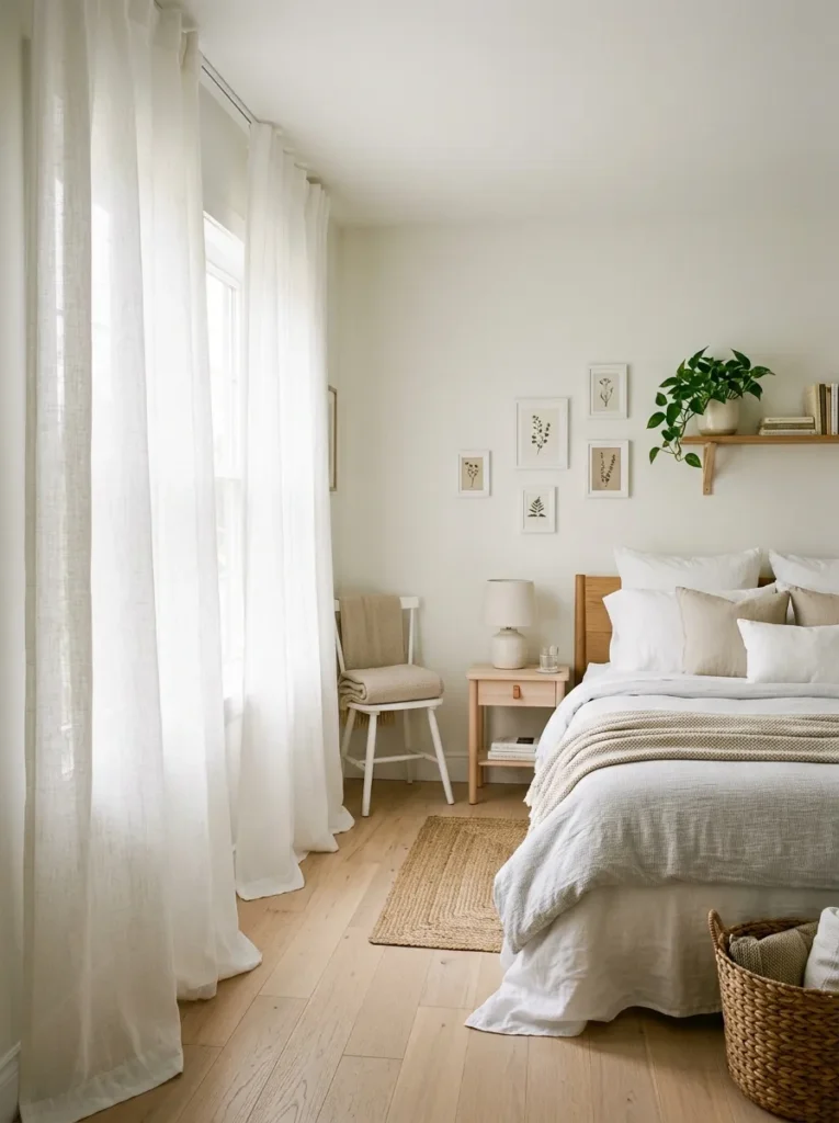 1. Floor-Length Curtains Hung at the Ceiling Line