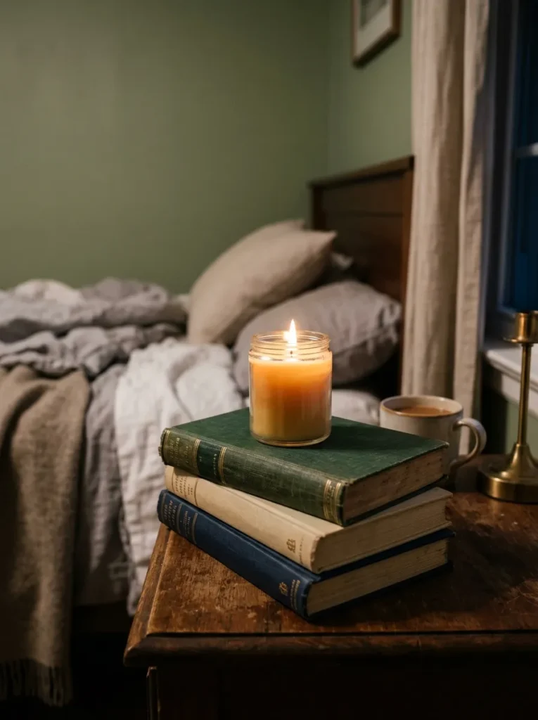 18. A Candle on a Stack of Books