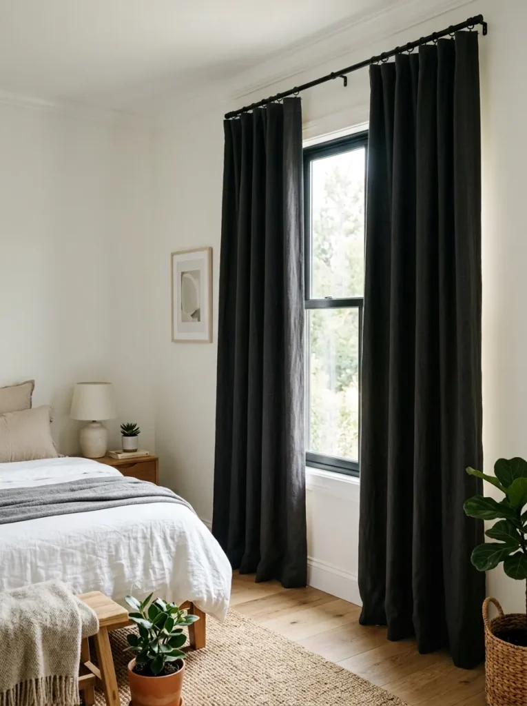 5. Floor-Length Blackout Curtains