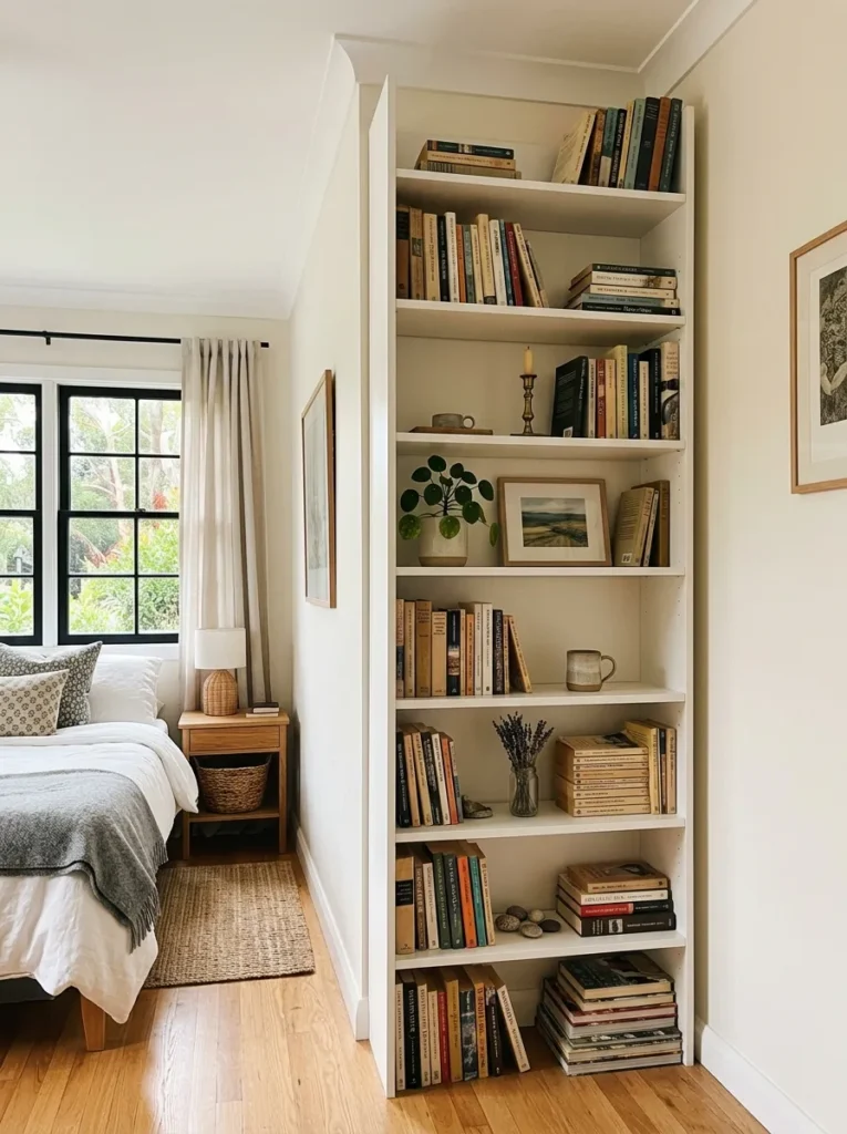 7. Vertical Bookshelves That Reach the Ceiling
